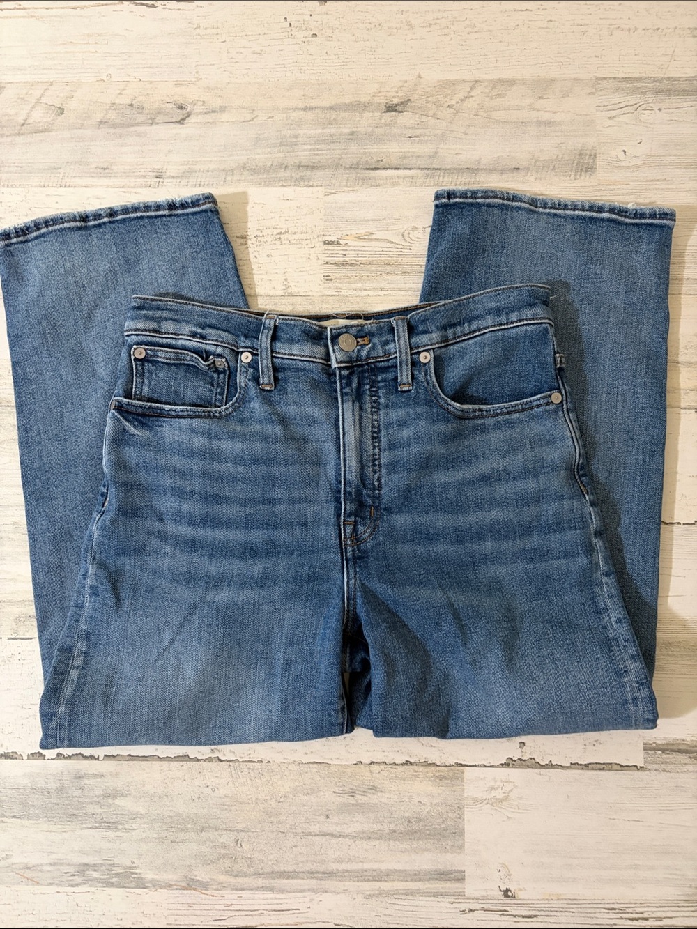 Madewell Slim Wide Leg Crop Jeans Size 28 - Picture 4 of 15